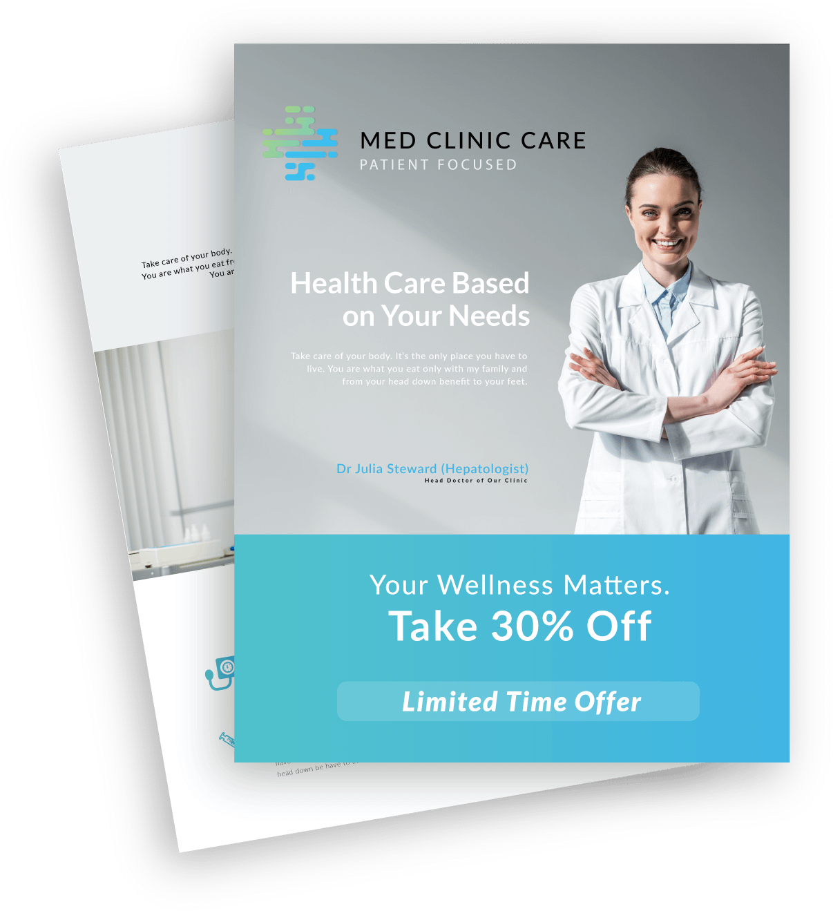 A medical clinic flyer template